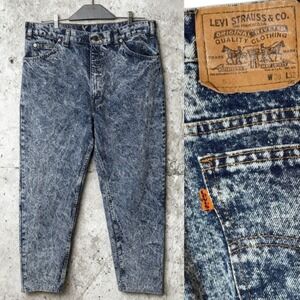 Vintage Levi's Orange Tab 550 Jeans Acid Wash sz 38 x 30 made in USA